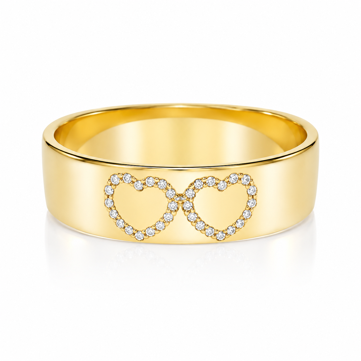 Złota Obrączka Double Heart