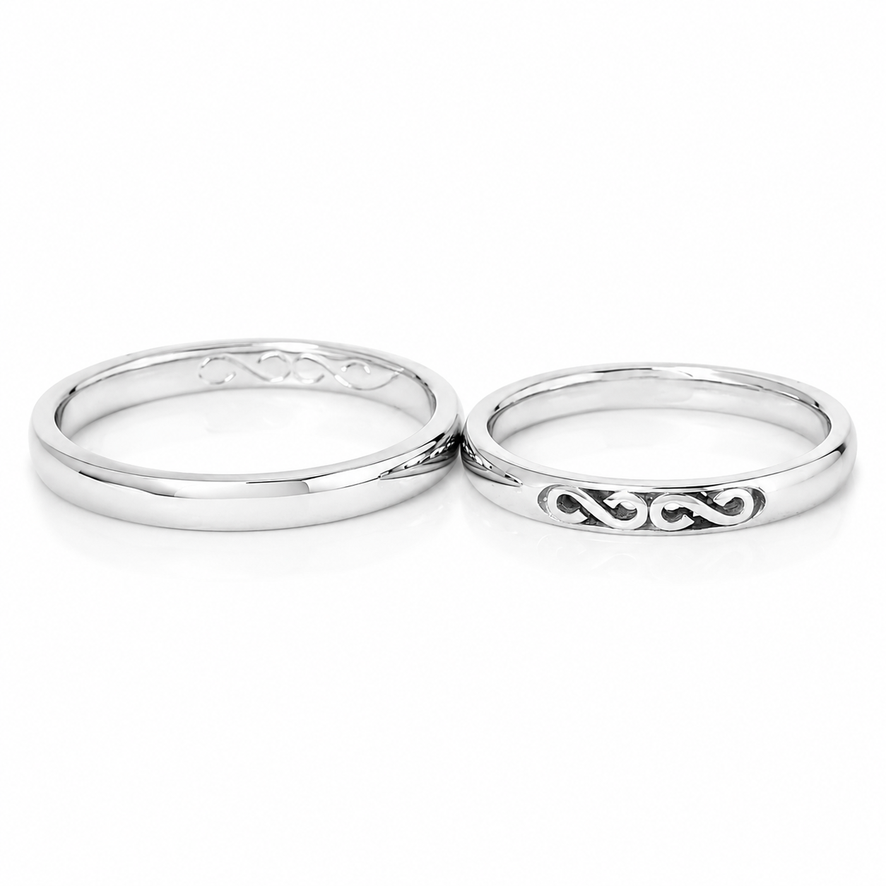 Obrączki z Białego Złota Infinity mini